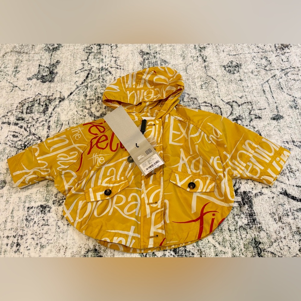 Burberry Yellow and Red Kids Raincoat